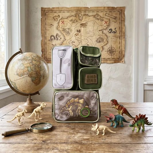 Mochila Escolar Chenson Verde Militar Dinosaurio T-Rex
