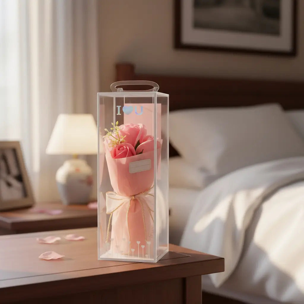 Detalle Romántico Con 3 Rosas Infinitas Surimax
