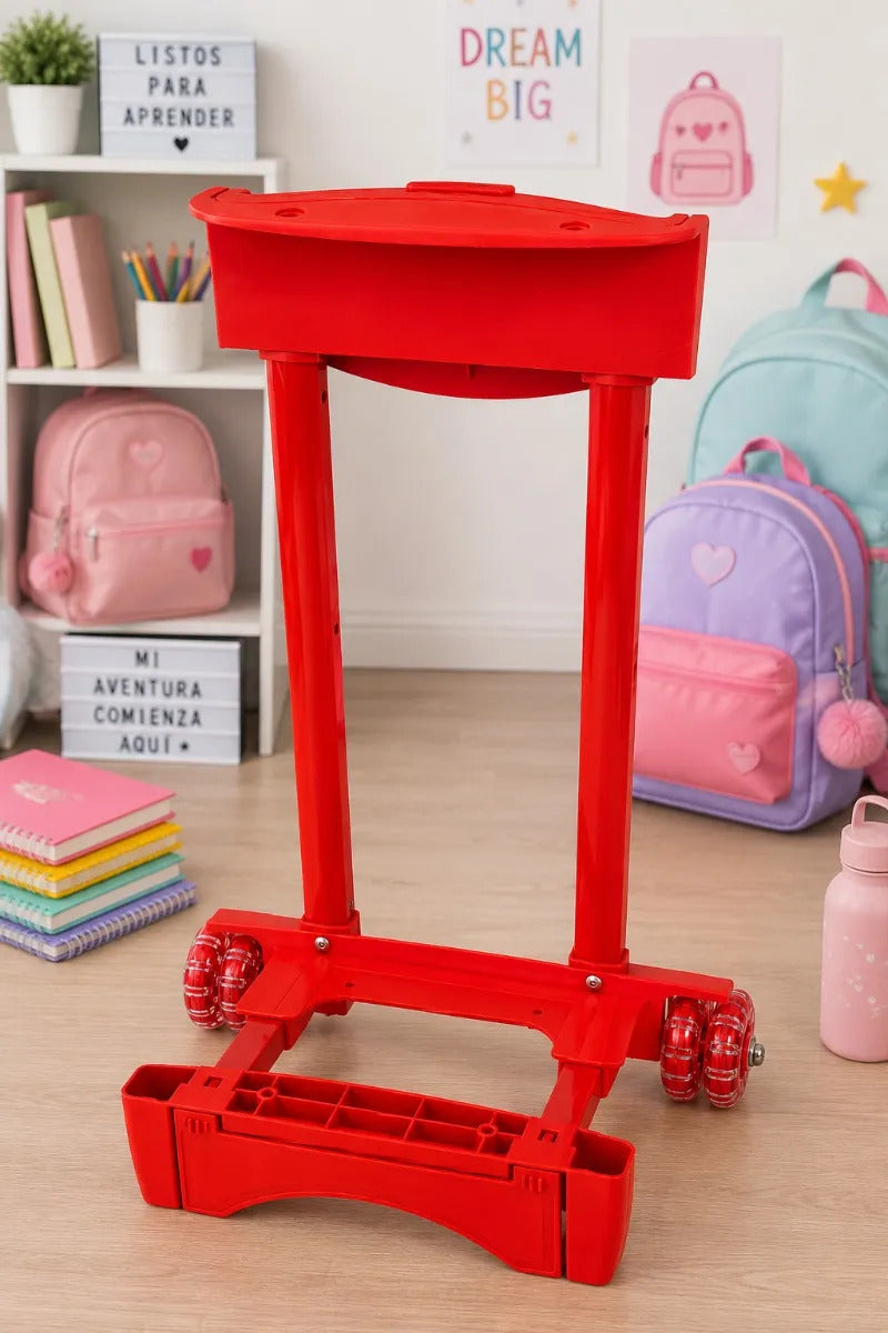 Carrito Para Mochila Color Rojo Primaria 17 Pulgadas
