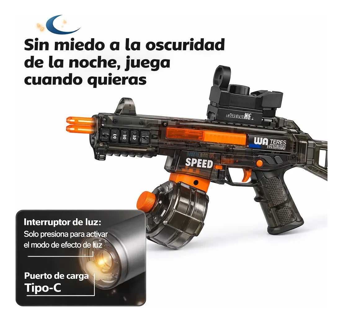 Pistola De Agua Eléctrica Rifle Recargable 3 Velocidades