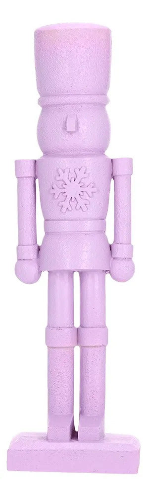Soldado Cascanueces Lluvia Rosa y Lila con Copo 28 cm