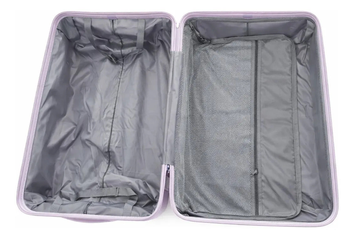Juego De 3 Maletas Lluvia Lila Relieve De Líneas