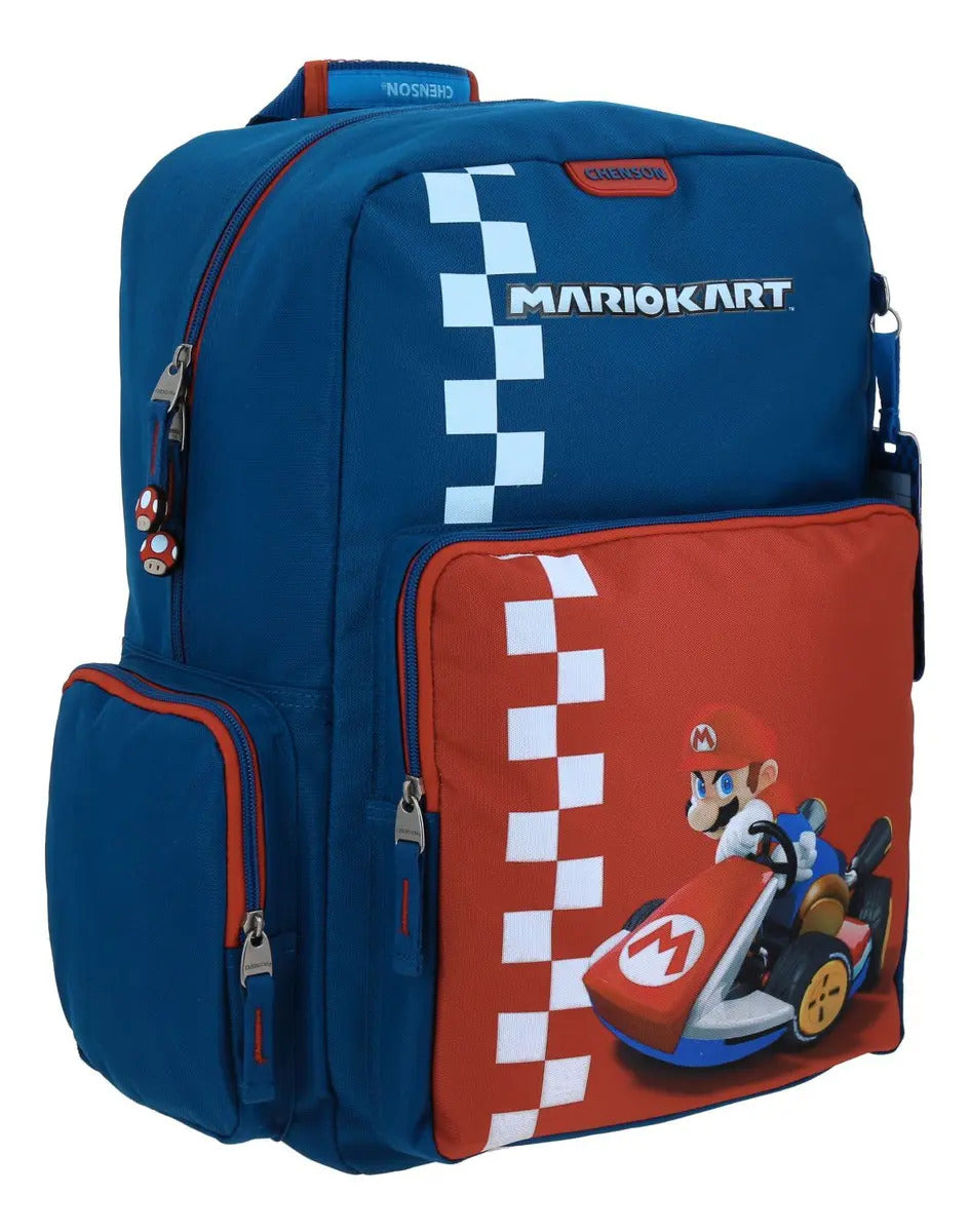 Mochila Grande Chenson Mario Bros Brife Mb70210-9 Azul Liso