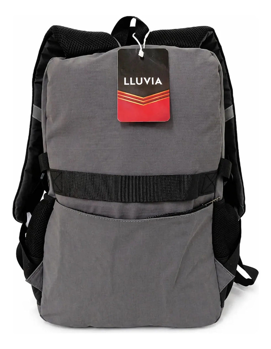 Mochila Lluvia Gris Premium Gran Capacidad Antirrobo