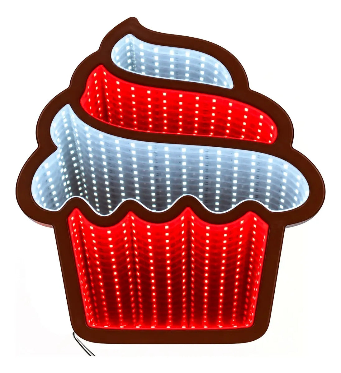 Figura Cupcake Lluvia Con Luz Infinita Roja Y Blanca 25 cm