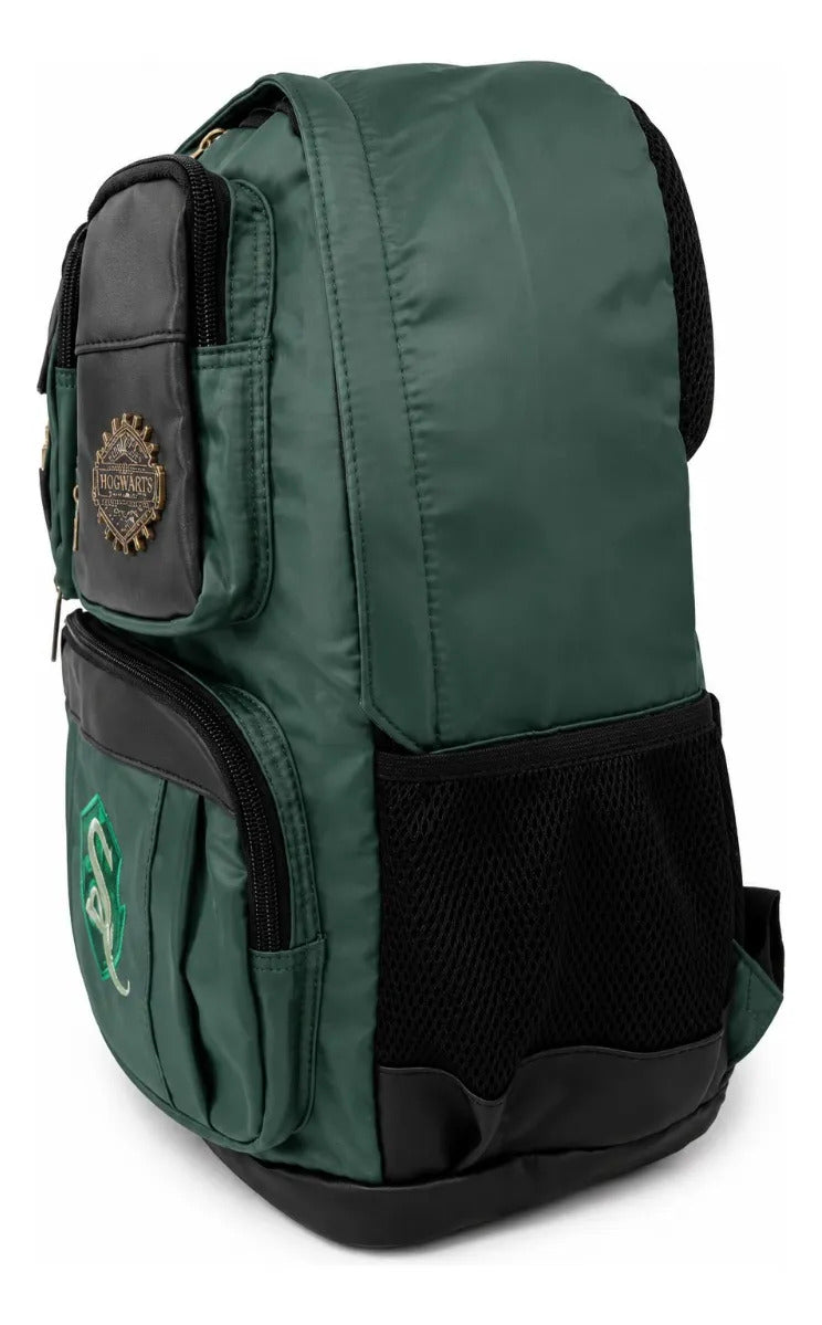Mochila Escolar Yadatex Harry Potter Slytherin Verde Satinada