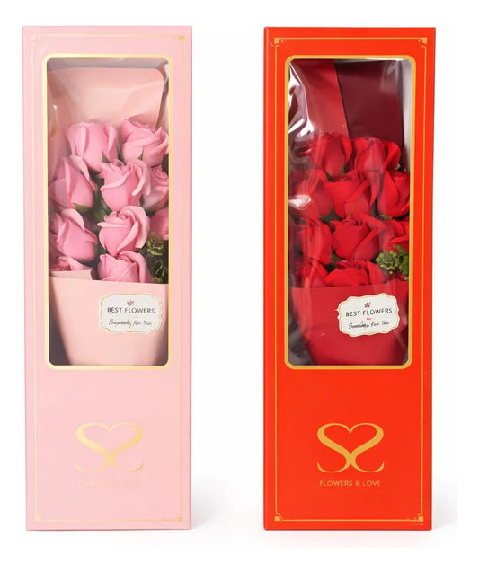 Regalo Romántico 48x8x15 Cm 11 Rosas 2 Colores Caja Elegante