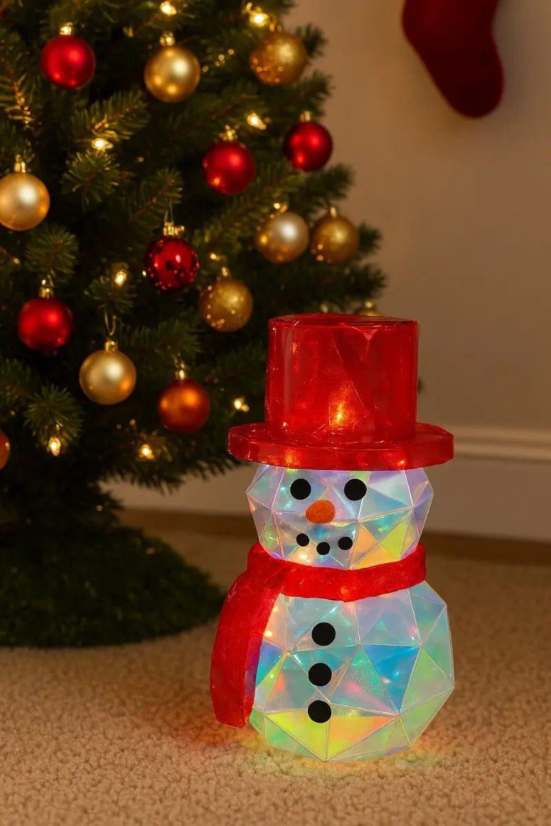 Figura Navideña Muñeco De Nieve De Tpu Con Qr Tornasol 40cm