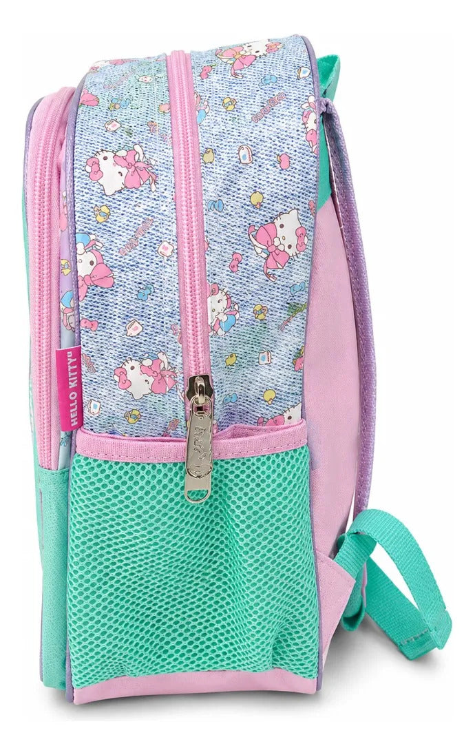 Mochila Kinder Ruz Hello Kitty Con Moño Grande Rosa Y Oso