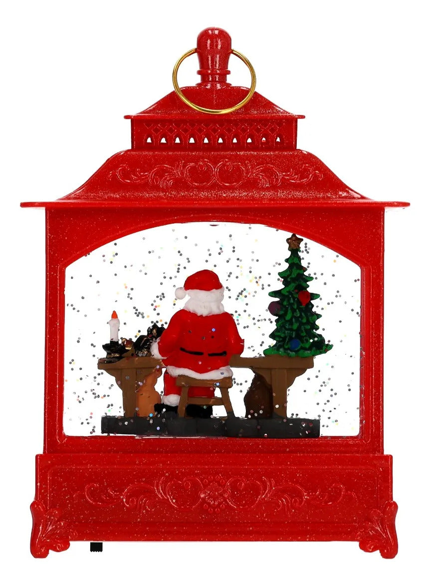 Lámpara Lluvia Navideña de Agua Santa con Glitter 22 cm