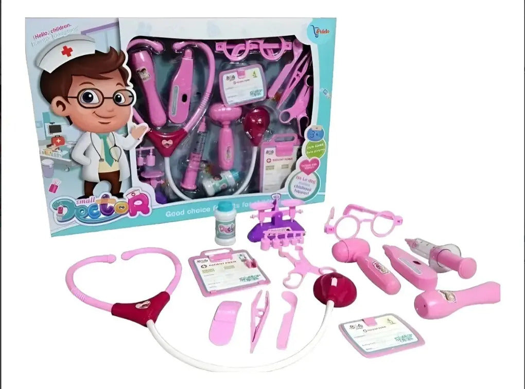 Set Doctor Infantil 15 Piezas Estetoscopio Con Luz Y Sonido