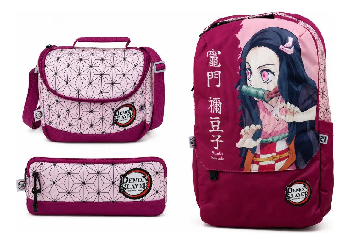 Set Mochila Fotorama Demon Slayer Nezuko Tres Piezas