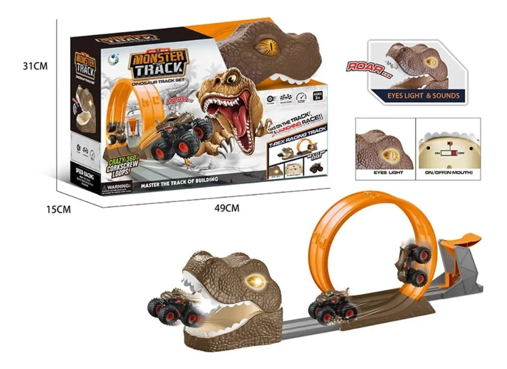 Pista Dinosaurio T Rex De 12 Piezas De Fricción Candy Toys