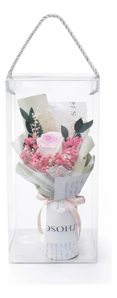 Ramo Decorativo Con Rosa Y Detalles Secos 3 Colores 19x8x13