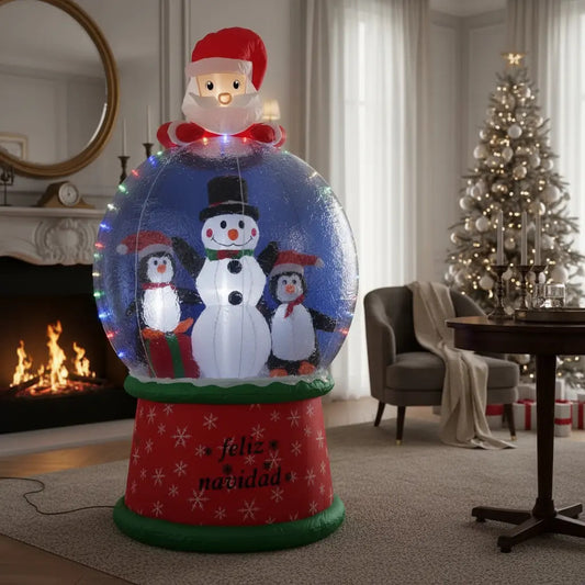 Inflable Navideño Esfera Con Muñeco De Nieve Marca Lluvia