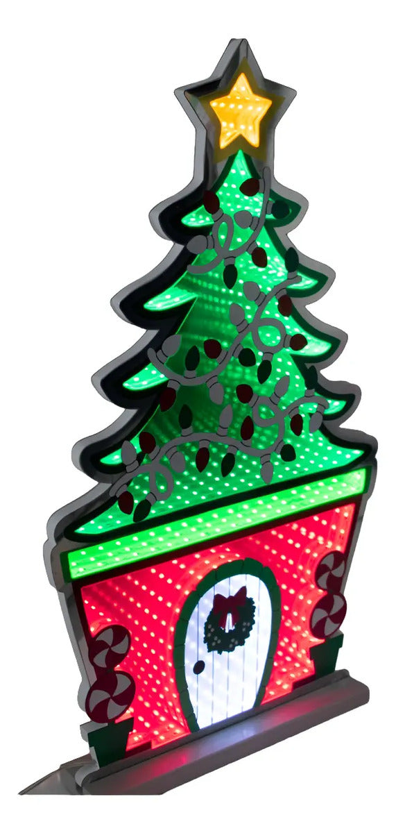Árbol Navideño Luz Infinita 65x45x2 249 Luces Marca Lluvia