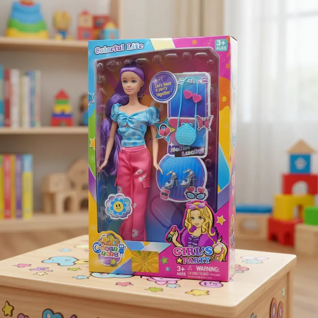Muñeca Candy Toys Moda Y Diversión Al Instante 3 Accesorios