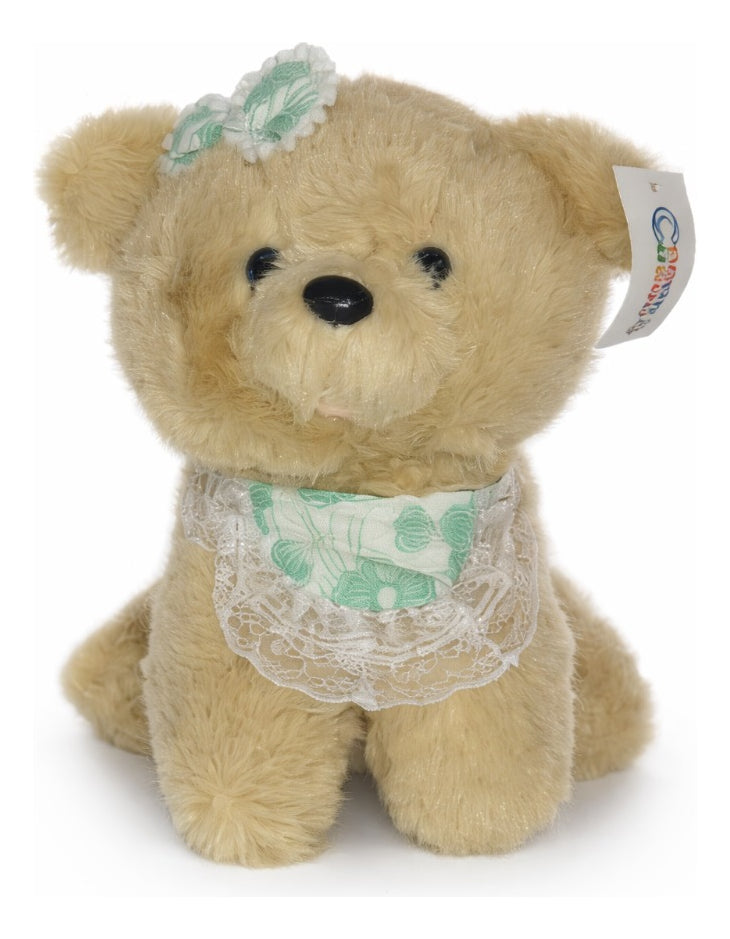 Peluche Perrita Con Mandil De Encaje 2 Colores 15 Cm