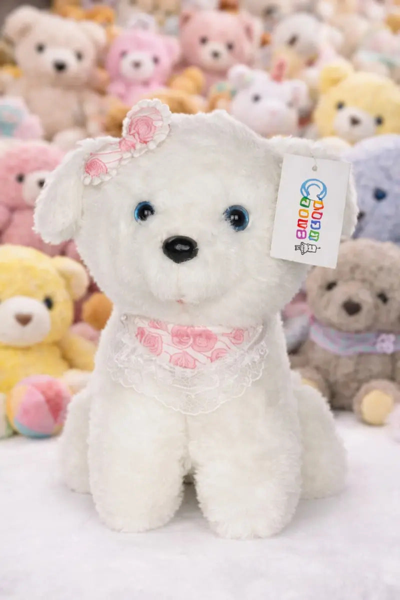 Peluche Perrita Con Mandil De Encaje 2 Colores 15 Cm