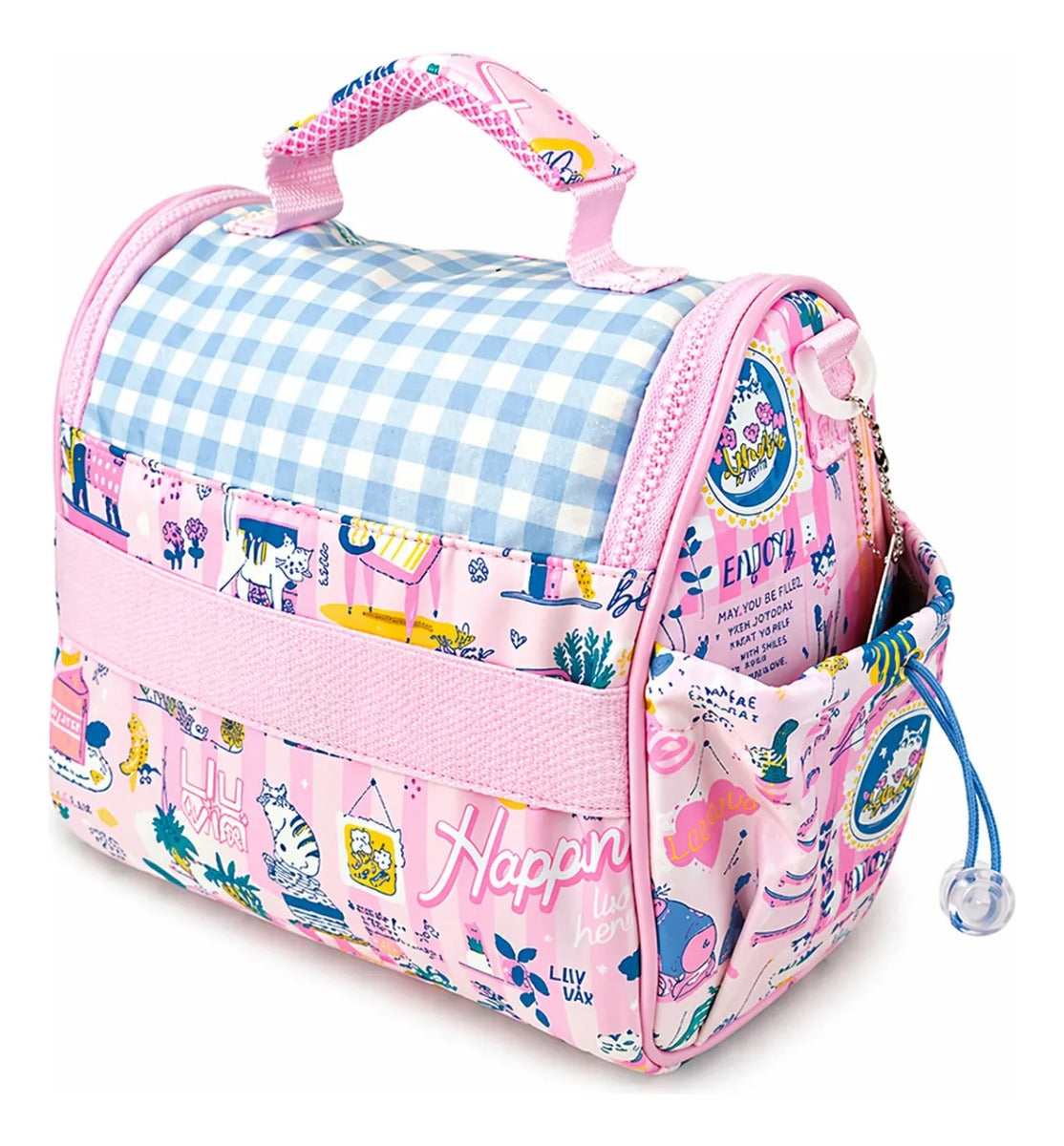 Lonchera Juvenil Lluvia Florería Personalizable Con Velcro