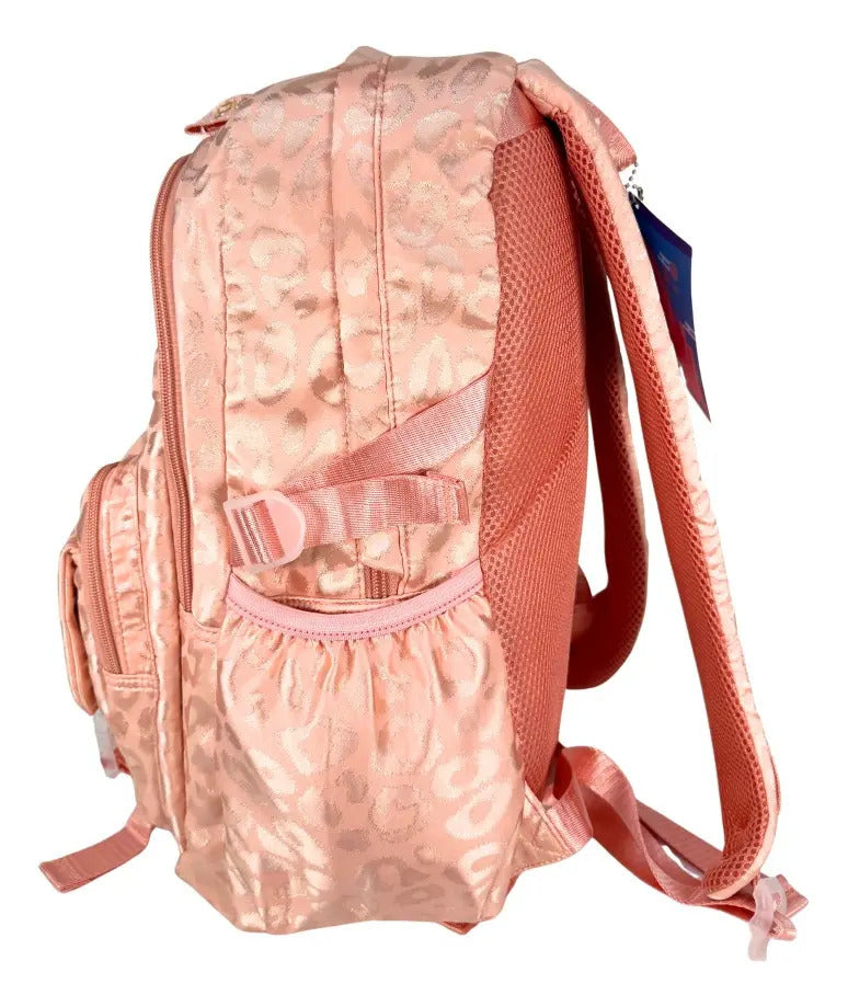 Mochila Juvenil Marca Lluvia Estampado Animal Print Satinado