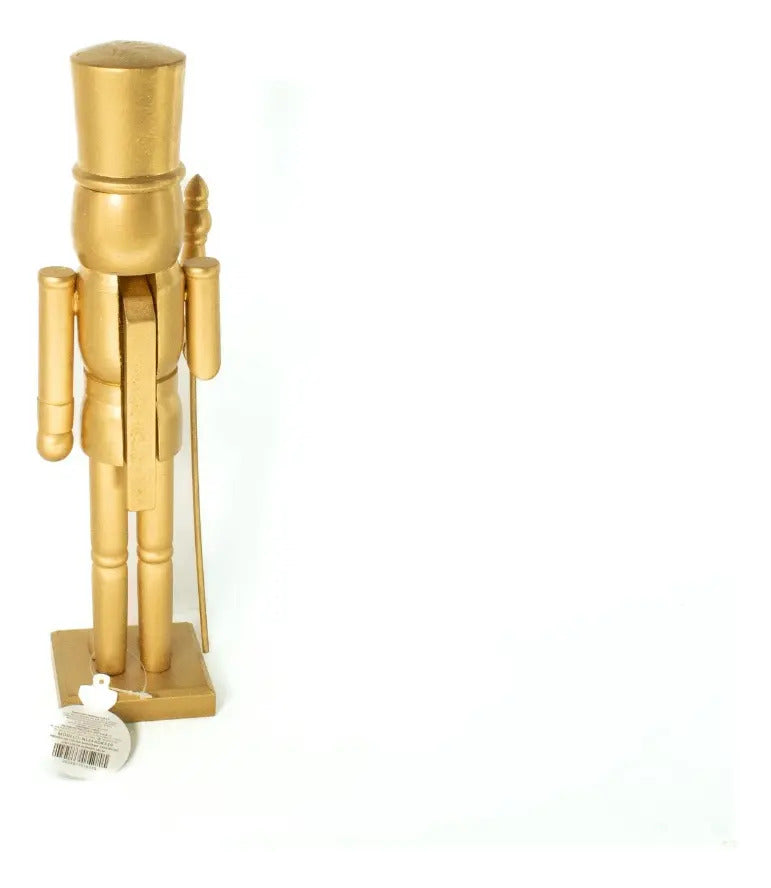 Cascanueces De Madera Dorados 2 Piezas 26x7x7 Marca Lluvia