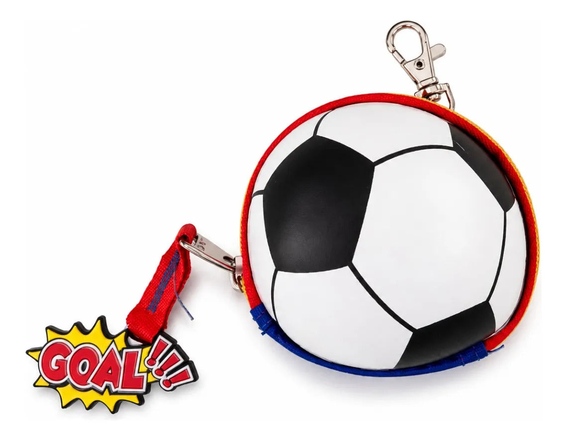 Mochila Primaria Lluvia Grande 3 Bolsillos Diseño Futbol