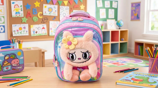 Mochila Monster Disfrazado De Conejito Durazno Con Spinner