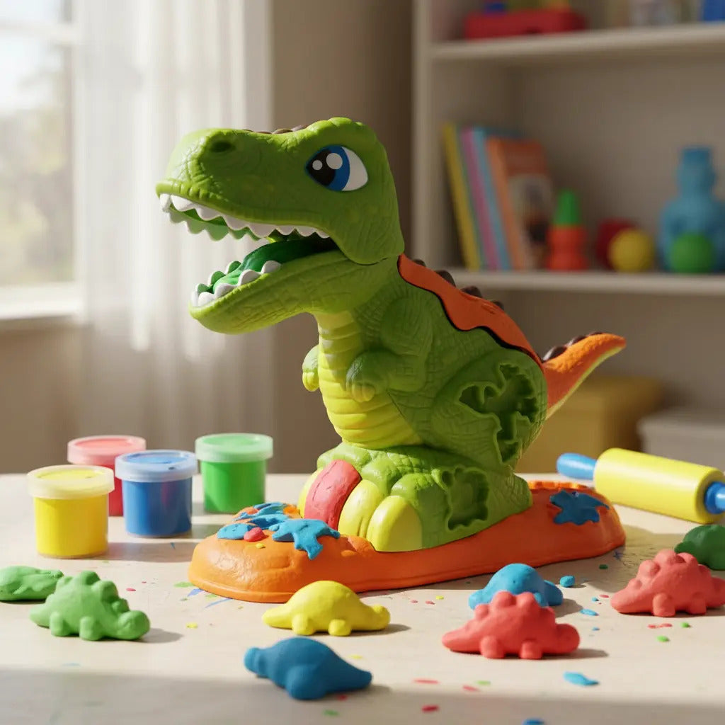 Set De Plastilina Dinosaurio Con Moldes Y 5 Plastilinas
