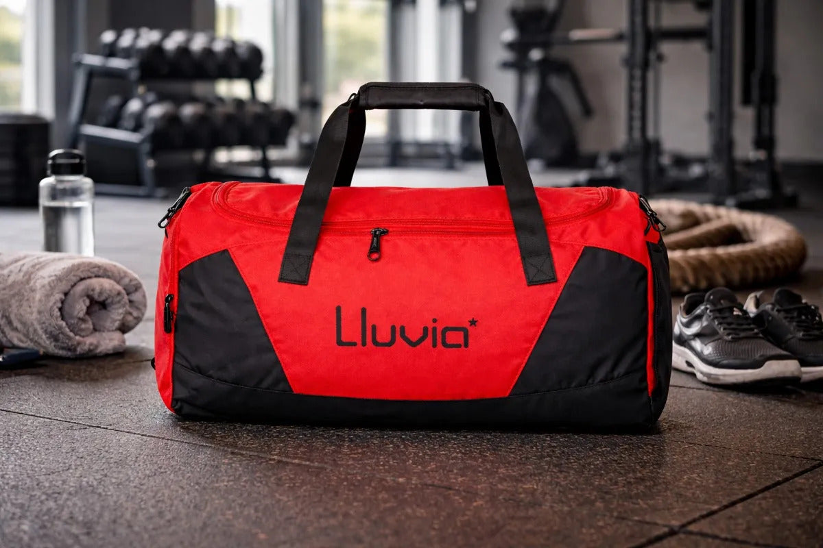 Maleta Deportiva Lluvia Rojo Negro Amplia Con Compartimento