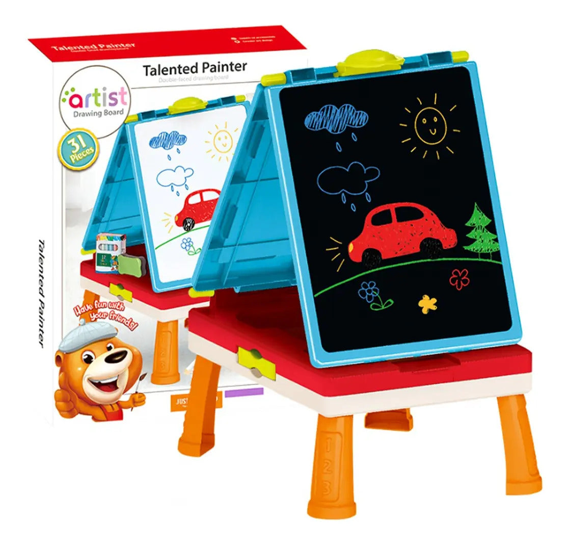 Pizarra Doble Cara Desmontable Y Juegos 31 Piezas Candy Toys