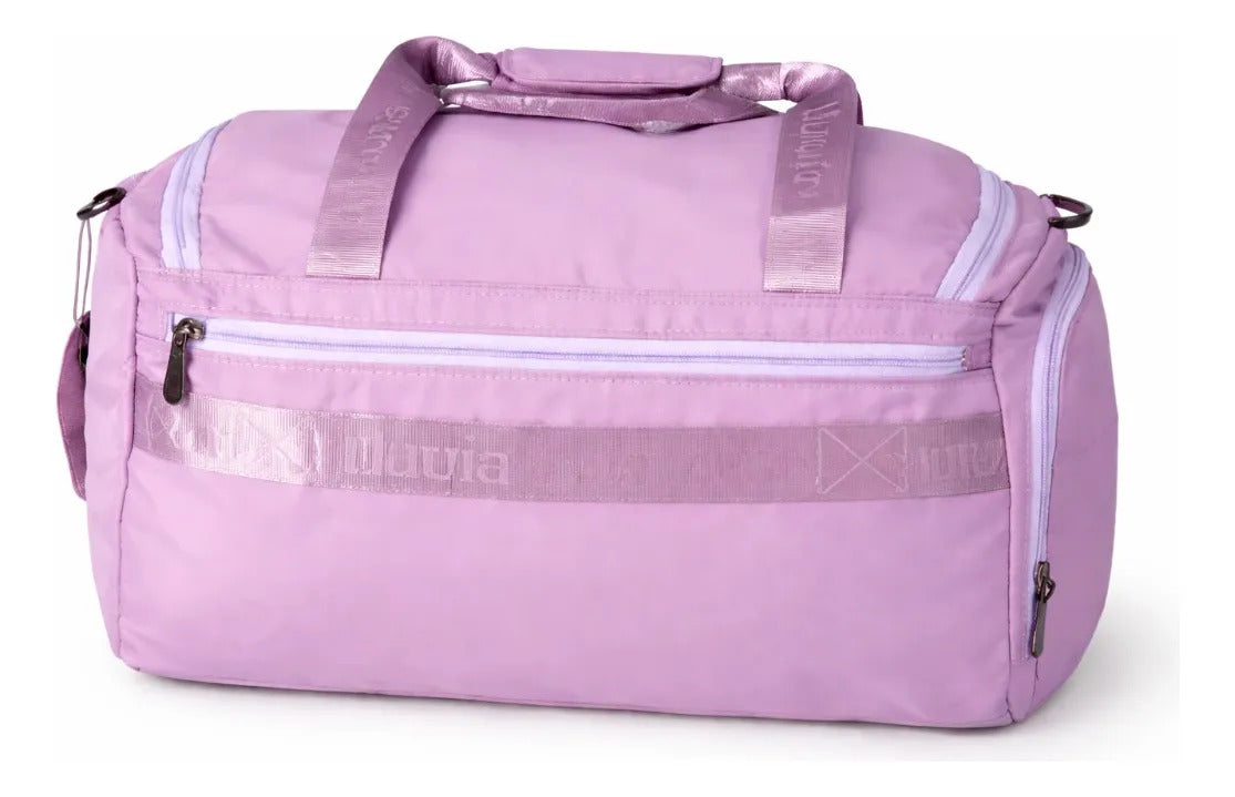 Maleta De Viaje Lluvia Lila Satinado Y Espacio Para Zapatos