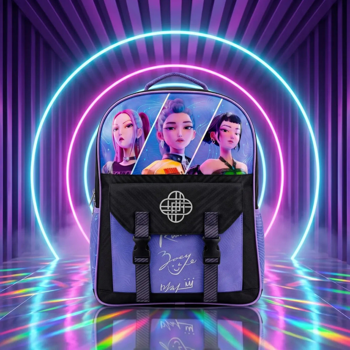 Mochila Escolar Ruz Las Guerreras K-pop Huntrix Morada