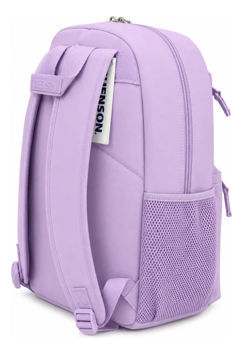 Mochila Chenson Nylon Reforzada Lila 3 Compartimientos