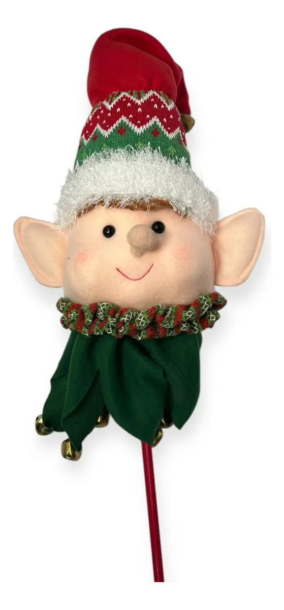 Decoracion Cabeza De Duende Navideño Lluvia 62x10x15 Cm
