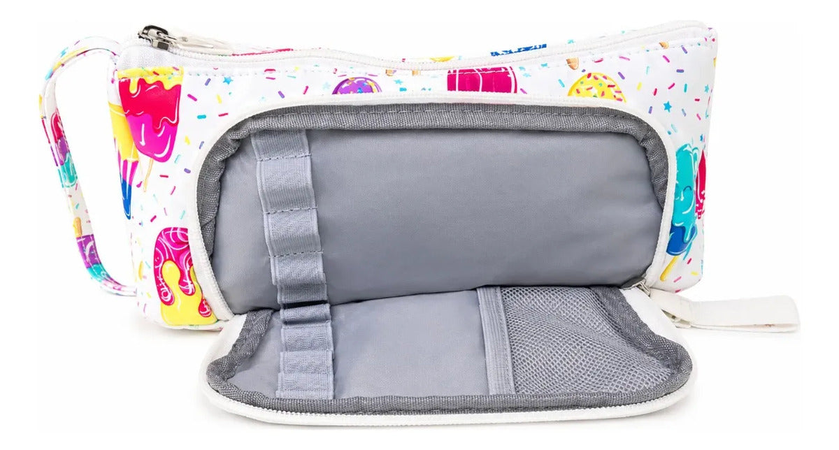 Set Tres Piezas Lluvia Mochila Lonchera Paletas De Colores