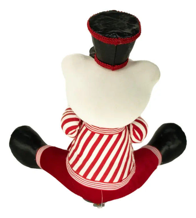 Muñeco Navideño Oso Con Trompeta Roja 32x22x33