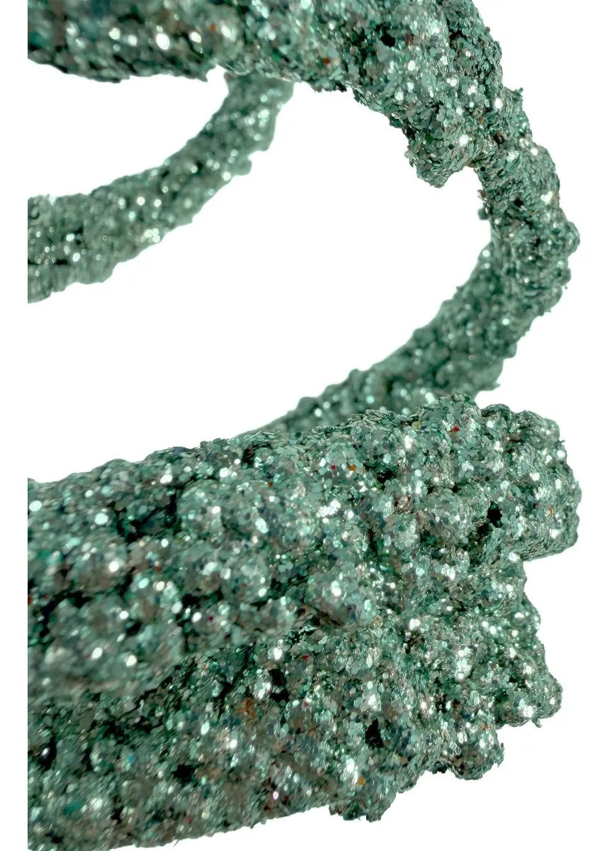 Vara Navideña Lluvia Verde Claro con Curlis y Glitter