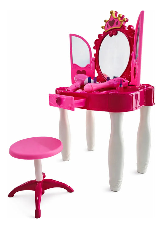 Tocador Infantil Glamour Mirror Con Varita Mágica 22 Piezas