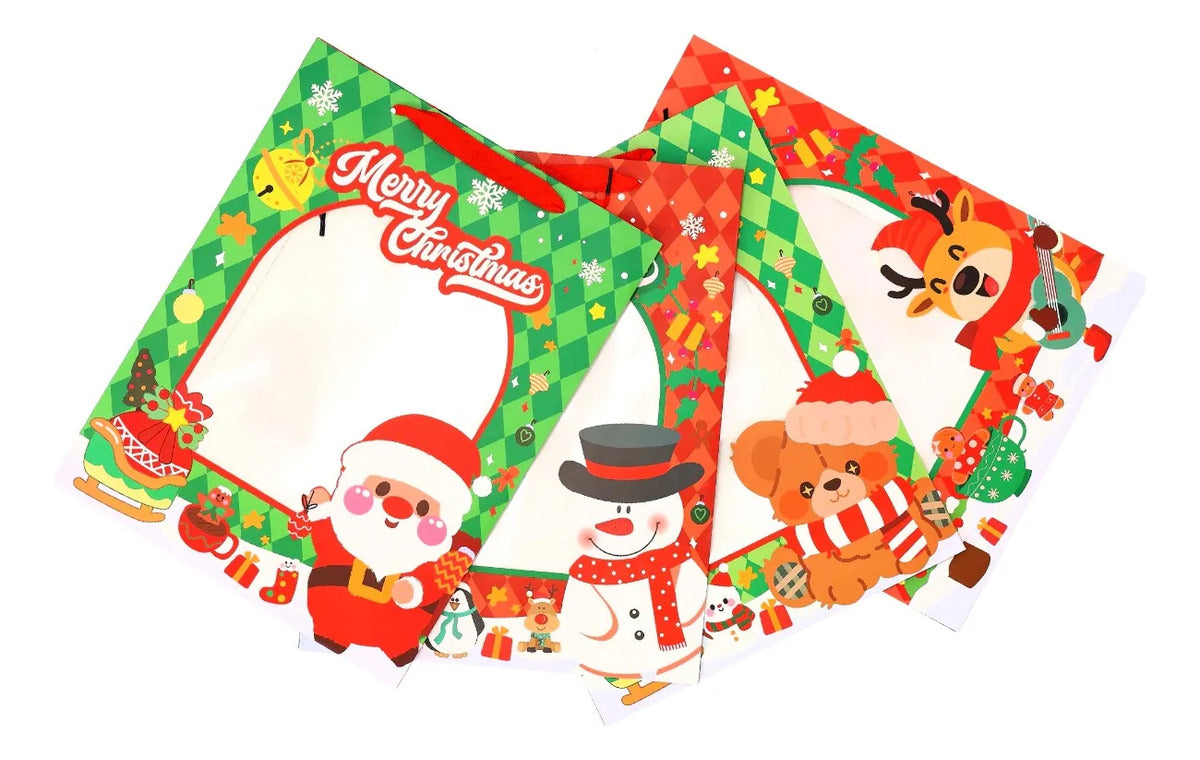 Bolsas de Regalo Navideñas Lluvia Ventana Sorpresa 12 Pzas