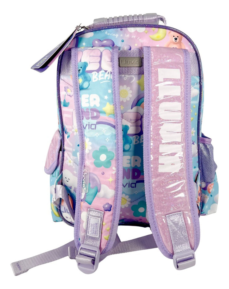 Paquete Mochila 3 Piezas Marca Lluvia Oso Arcoiris Kinder