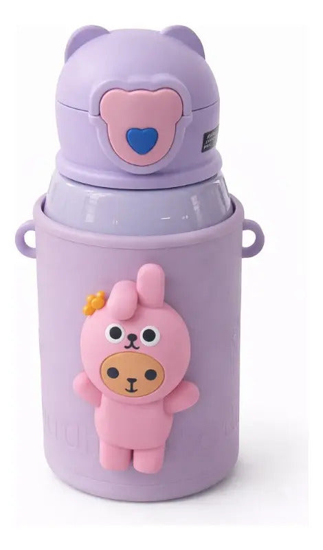 Termo Mokyo 450 Ml Para Niños Con Muñeco Sonido 4 Colores