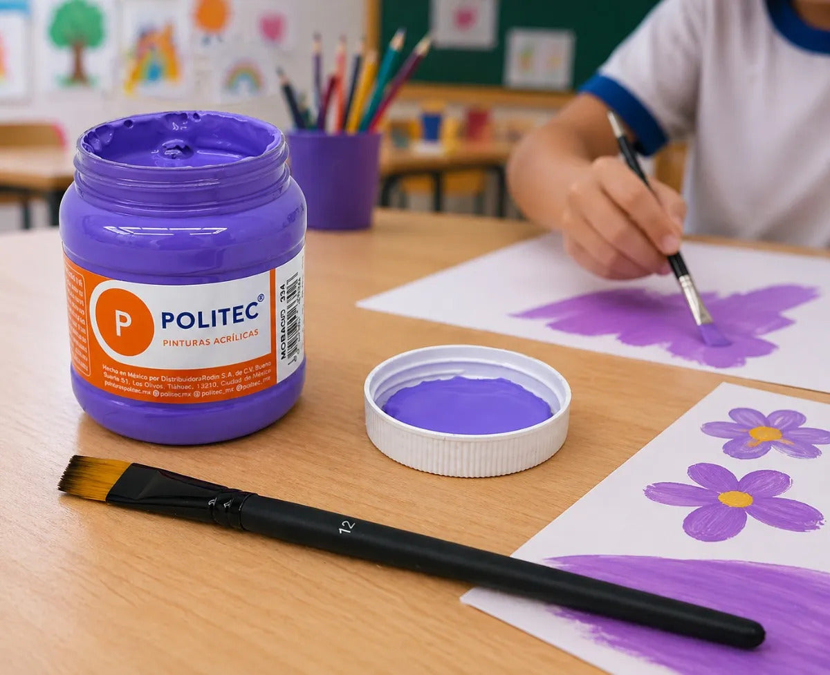 Pintura Multi Superficie Politec Morado 250 Ml Secado Rápido