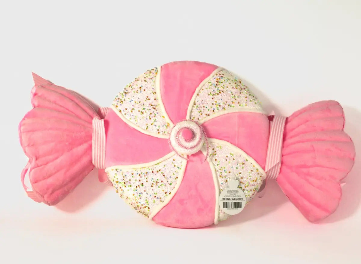 Figura Navideño Caramelo Grande Rosa Marca Lluvia 60x5x30 Cm