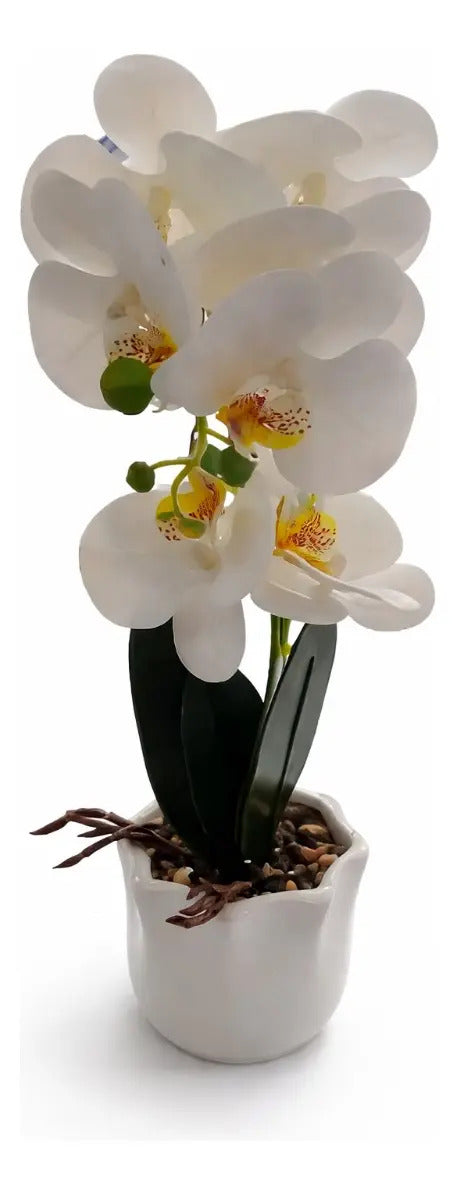 Orquídea Phalaenopsis Artificial En Maceta 3 Colores 42 Cm