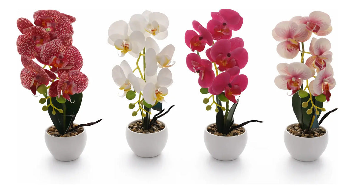 Orquídeas Phalaenopsis Artificiales Arreglo Minimalista 30cm