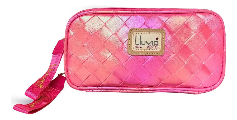 Set Juvenil Lluvia Fucsia Tornasol Diseño Rombos Tres Piezas