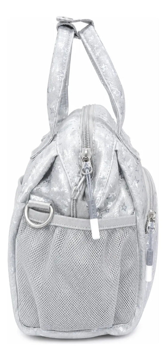 Set Mochila Juvenil Tres Piezas Lluvia Plata Aterciopelada