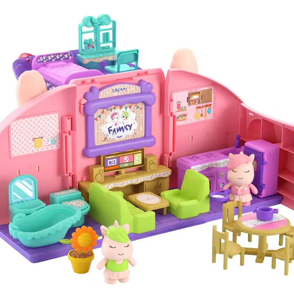 Mochila Casa De Unicornios Candy Toys Con Sonido 40 Piezas