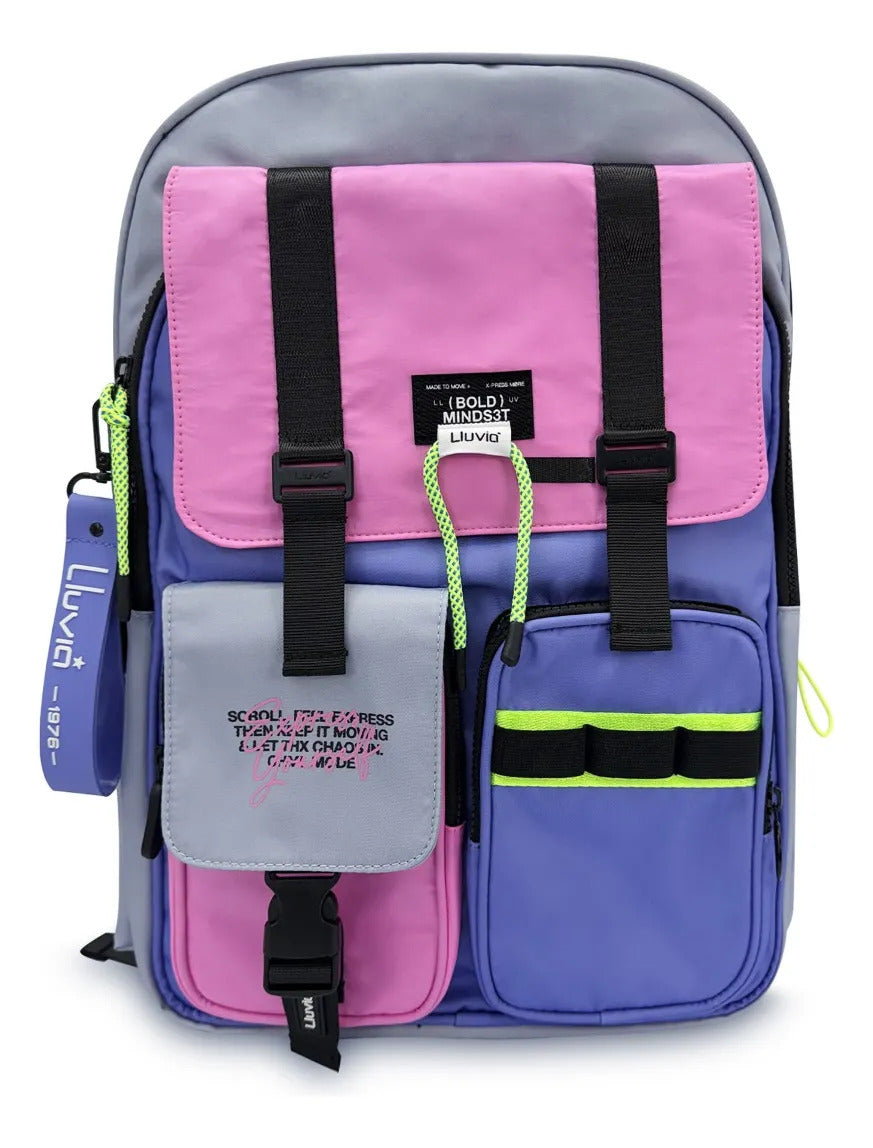 Set Escolar Lluvia Rosa con Diseño Urbano Block Premium